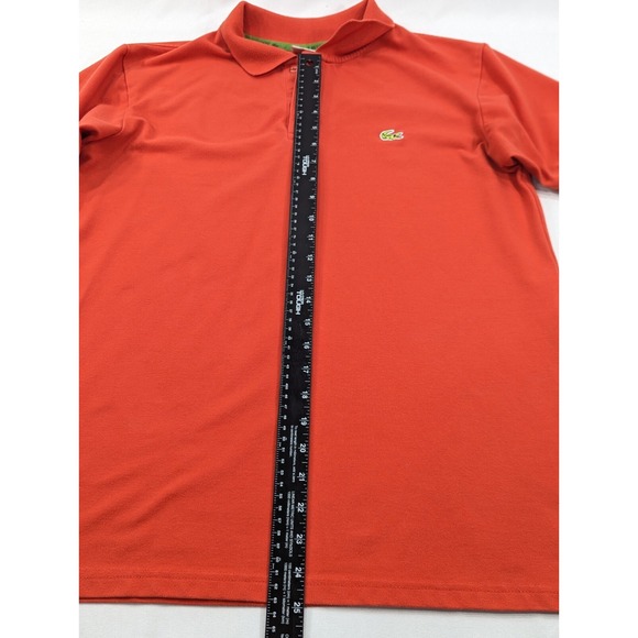 Lacoste Shirt XL Blood‎ Orange Polo 3-Button Short Sleeve Golf Neon Gator - Picture 6 of 8